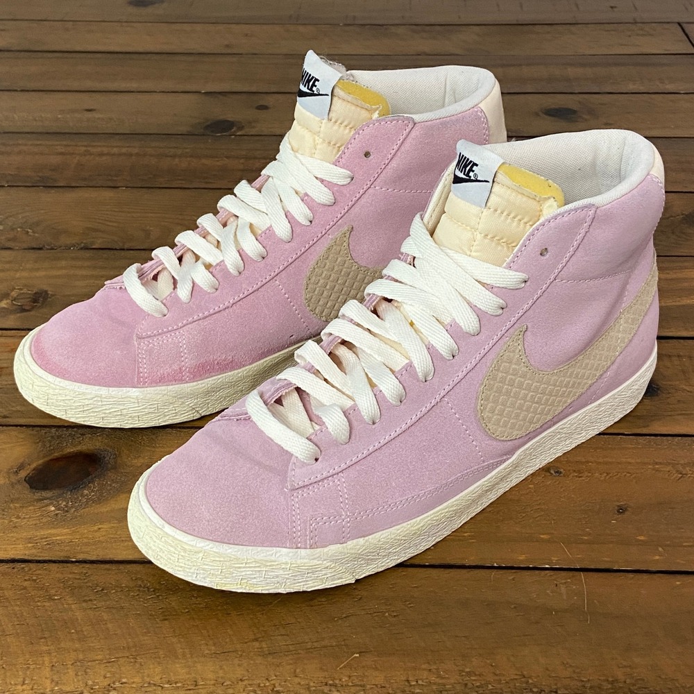 Nike Blazer Mid 77 Vintage Prism Pink Suede Sneakers 638322-601 Mens 10.5